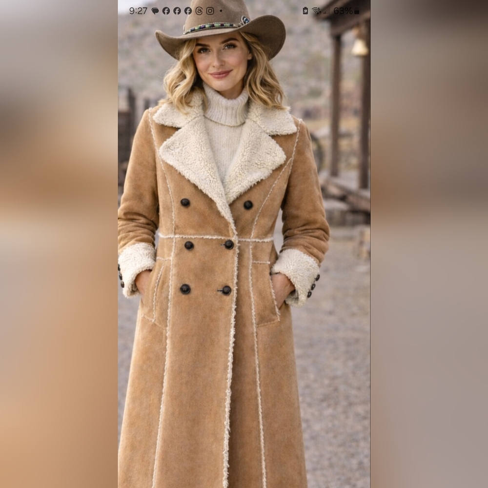 Tasha Polizzi foux shearling  coat size M/L pit to pit 18"